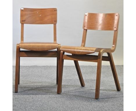 A set of six vintage bentwood school chairs