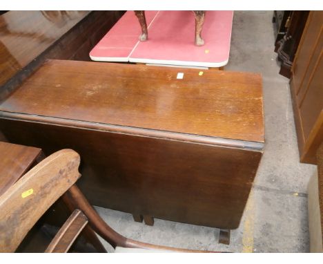 gate leg table, formica table and a display cabinet