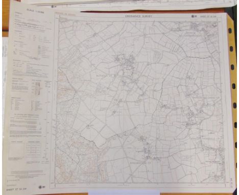 [MAPS]. SOMERSET Approximately sixty-five Ordnance Survey 1:10,000 scale single-sheet maps, various editions, most circa 1971