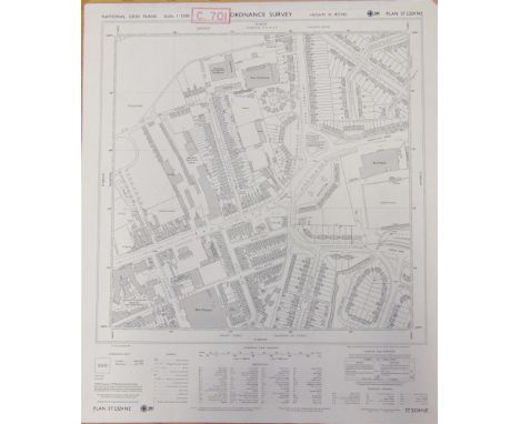 [MAPS]. TAUNTON (SOMERSET) Approximately thirty Ordnance Survey 1:1250 scale single-sheet maps, various editions, most circa 