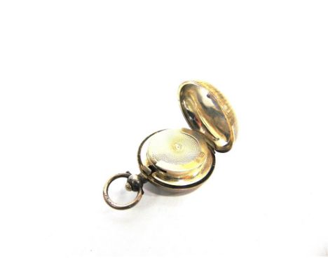 A SILVER SOVEREIGN CASE  makers mark overstruck, Birmingham 1901, engine turned decoration, 3cm diameter, 13g gross