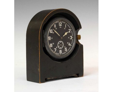 Kienzle - World War II 8 Day Luftwaffe communications centre table clock in a pressed metal case no: 2688, 1943, within its a