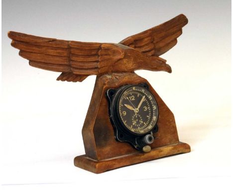 Junghans - World War II Luftwaffe Blindfliguhr cockpit clock type Bo UK1, having a calibre J30BZ movement, black bakelite bez