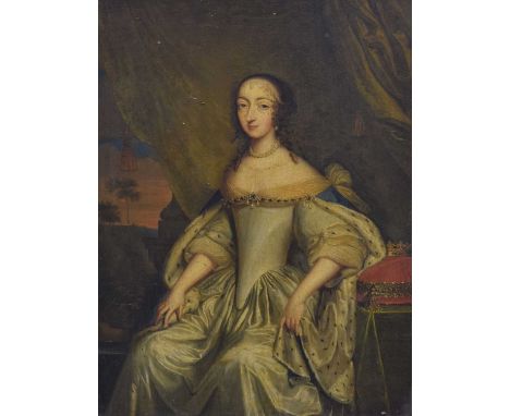 After Sir Anthony van Dyck - 18th Century - Oil on panel - Portrait said to be of Henrietta Maria, wife of King Charles I, 35