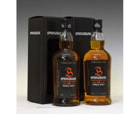 Springbank Cask Strength Single Malt Scotch Whisky, Aged 12 Years, Campbeltown, two bottles