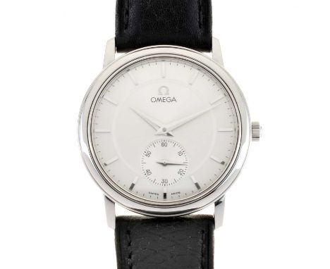 Omega - Gentleman's stainless steel cased manual wind wristwatch, ref: 125.0150, signed silvered dial with subsidiary seconds