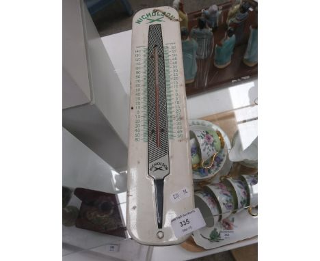 vintage tin nicholson thermometer