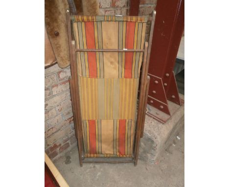 vintage wooden deckchair