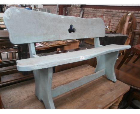 vintage painted wood bench