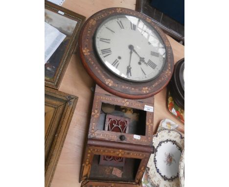 vintage inlaid wall clock for restoration