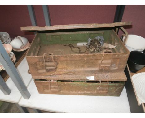 2 vintage ammo tins