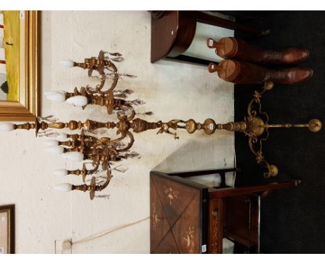 ORNATE GILT 4 BRANCH FIGURE STANDARD LAMP