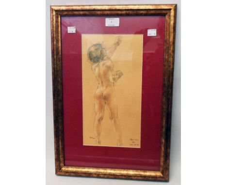 Patrick King: a gilt framed limited edition coloured print, nude study - 164/850