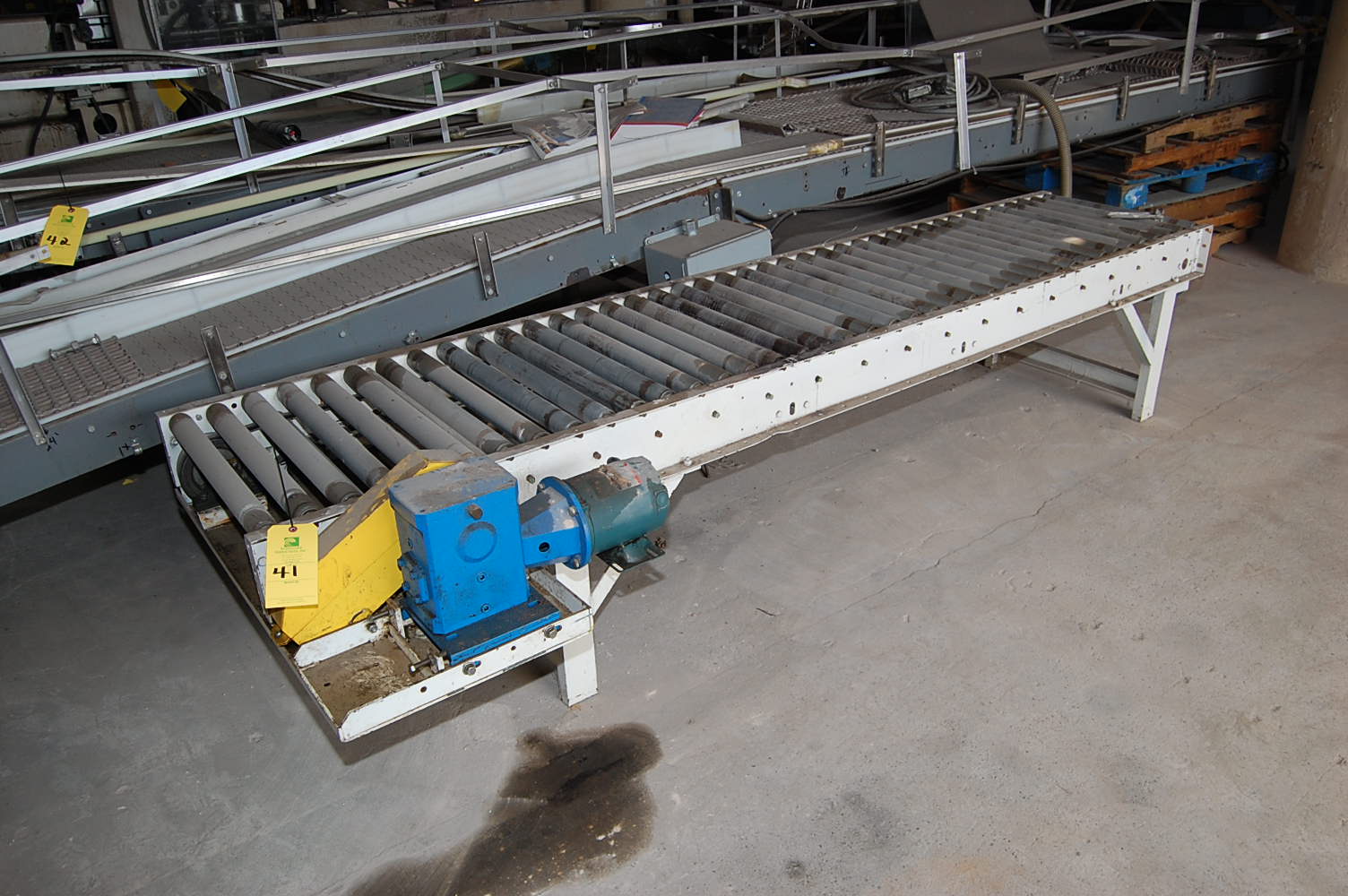 Motorized Roller Conveyor, 10 ft. Length x 22 1/2 in. Wide rollers