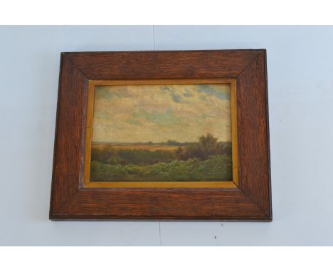 Frederick Golden Short (1863-1936), oil on board, sketch of near Lyndscombe New Forest, signed lower right, inscription verso