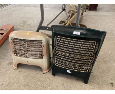 Two vintage electric fires - sold as collector's items 