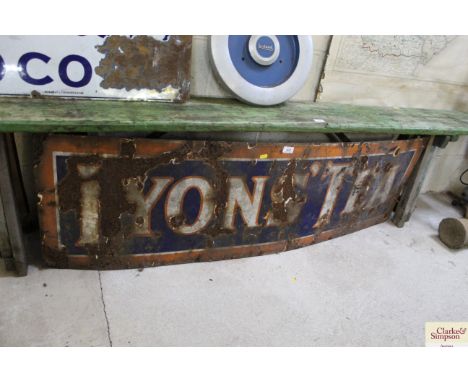 A "Lyons Tea" enamel sign, approx. 58½" x 18"