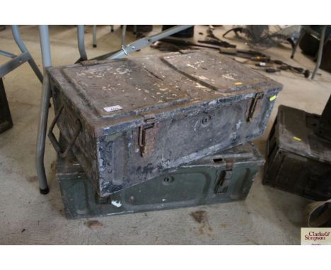 Two vintage ammunition boxes