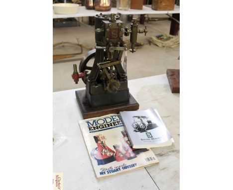 A Stuart steam engine complete with forward and reverse for a pump