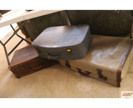 Three vintage suitcases 