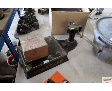 A set of Standard platform scales and weights circa 1950's 