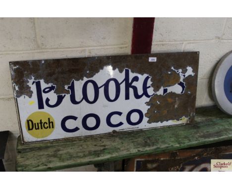 A "Bookers Cocoa" enamel sign, approx. 36" x 16"