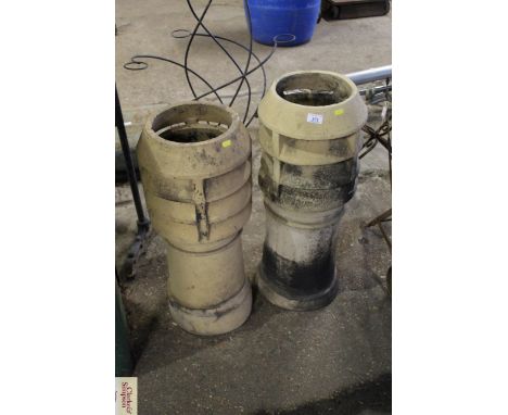 Two ornate vintage chimney pots, one AF
