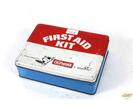 A Johnson &amp; Johnson "Chipmunk" First Aid kit and contents 