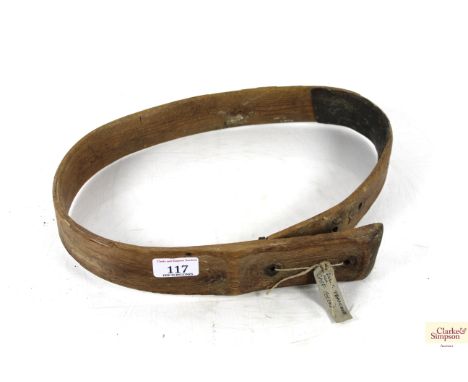 A vintage wooden calf collar 