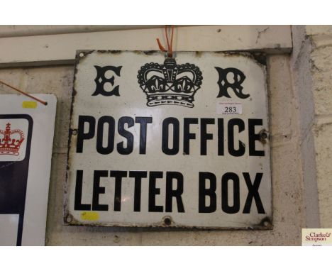 A Post Office "Letter Box" enamel sign, approx. 12" x 11"