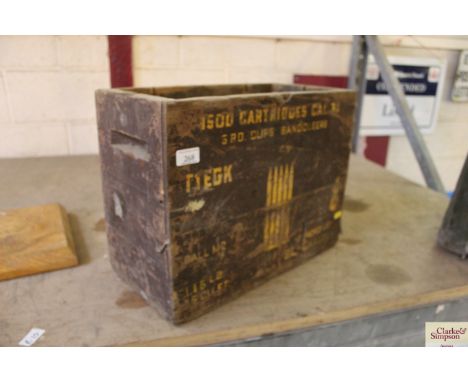 A wooden ammunition box 