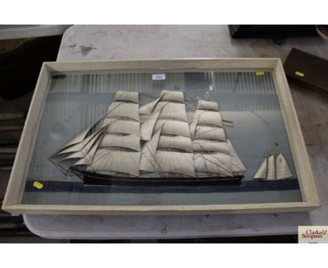 A framed ship diorama model 