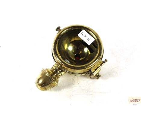 An Ambrigo of Paris vintage brass car or carriage lamp