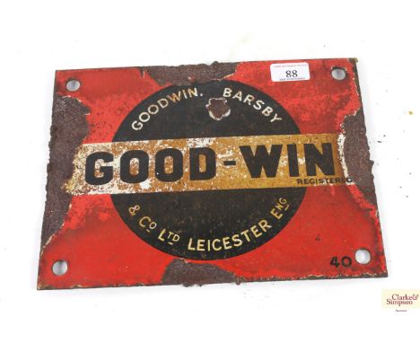 A "Good-Win" enamel sign, approx. 12" x 9"
