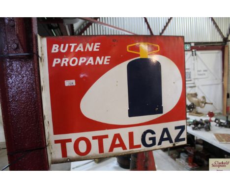 A Total Gaz enamel sign, approx. 24" x 19"