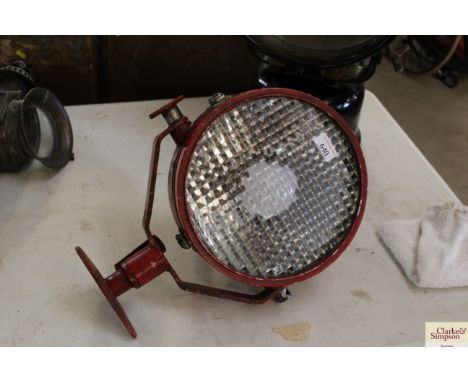 A large mid-century fire service spot light 