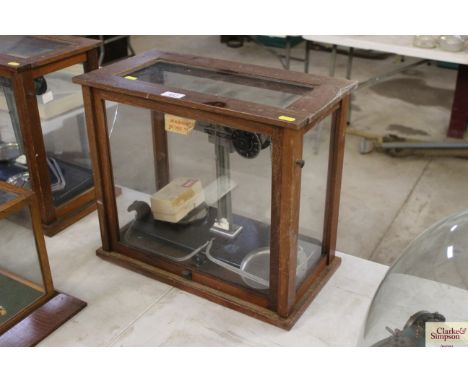 A set of Griffin cased laboratory scales and weights 