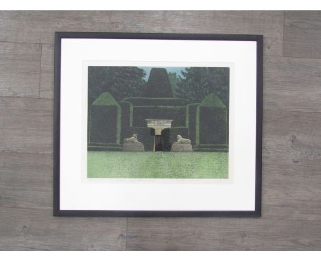 NORMAN STEVENS RA (1937-1988) A framed and glazed limited edition print, 'Egyptian Garden, Biddulph Grange', 1982, pencil sig