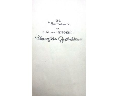 E. M. von Rippert (20th century), 'Schmerzliche Geshichten': A sketchbook of drawings of spanking and corporal punishment sce