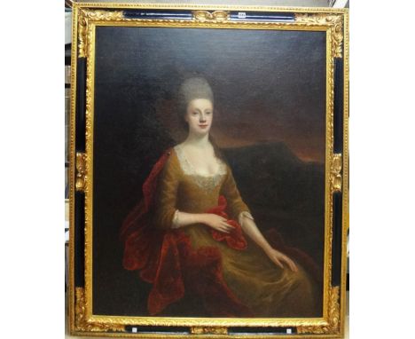 Circle of Nathaniel Dance, Portrait of a lady, oil on canvas, 123cm x 99cm.  Illustrated