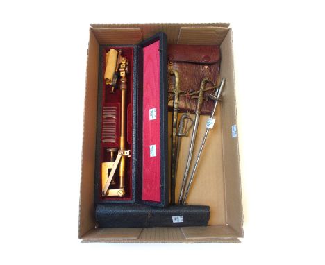A French camera lucida or 'Chambre Claire Universelle', circa 1900, cased, a 'Bonsa' cased utility tool, a 19th century brass