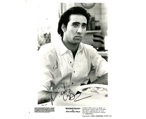 CAGE NICOLAS: (1964- ) American actor, Academy Award winner for Best Actor in 1995 for his role as Ben Sanderson in Leaving L