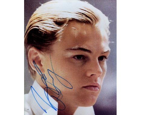 DICAPRIO LEONARDO: (1974- ) American Actor, Academy Award winner. Signed colour 8 x 10 photograph by DiCaprio, the image depi