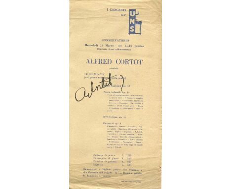 ICONIC PIANISTS OF THE 20th CENTURY: A very fine selection of two signed programs and one A.M.Q.S., by three of the main Pian