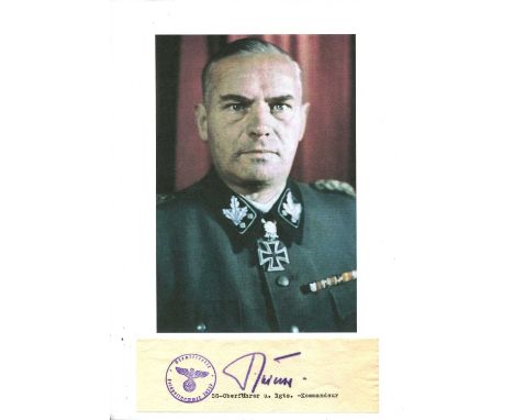 STEINER FELIX: (1896-1966) German SS-Obergruppenfuhrer of World War II, Knight's Cross winner with Oak Leaves and Swords. Bol