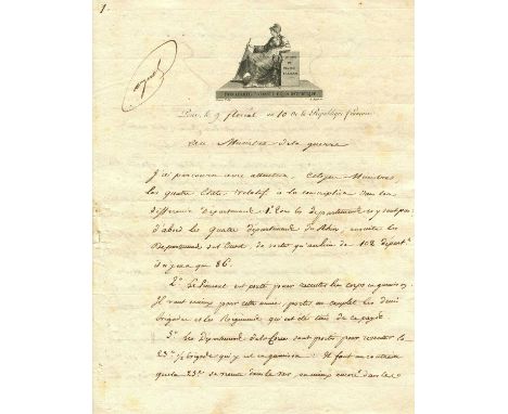 NAPOLEON I: (1769-1821) Emperor of France 1804-14, 1815. An excellent and very clean L.S., `Bonaparte´, five pages, over two 