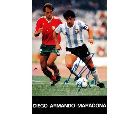 MARADONA DIEGO: (1960-2020) Argentine football player, captain of the Argentinean FIFA World Cup winning team of 1986. Signed