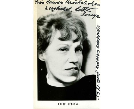 LENYA LOTTE: (1898-1981) Austrian Actress, best remembered for her role as the murderous and sadistic Rosa Klebb in the James