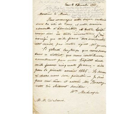 MACKENZIE WILLIAM: (1794-1851) Anglo-Scottish civil engineer, one of the leading European contractors in the 1840s. A.L.S., W