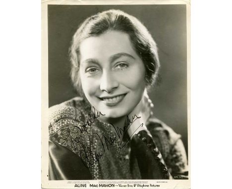 MACMAHON ALINE: (1899-1991) American actress, an Academy Award nominee for Best Supporting Actress in 1944 for her performanc